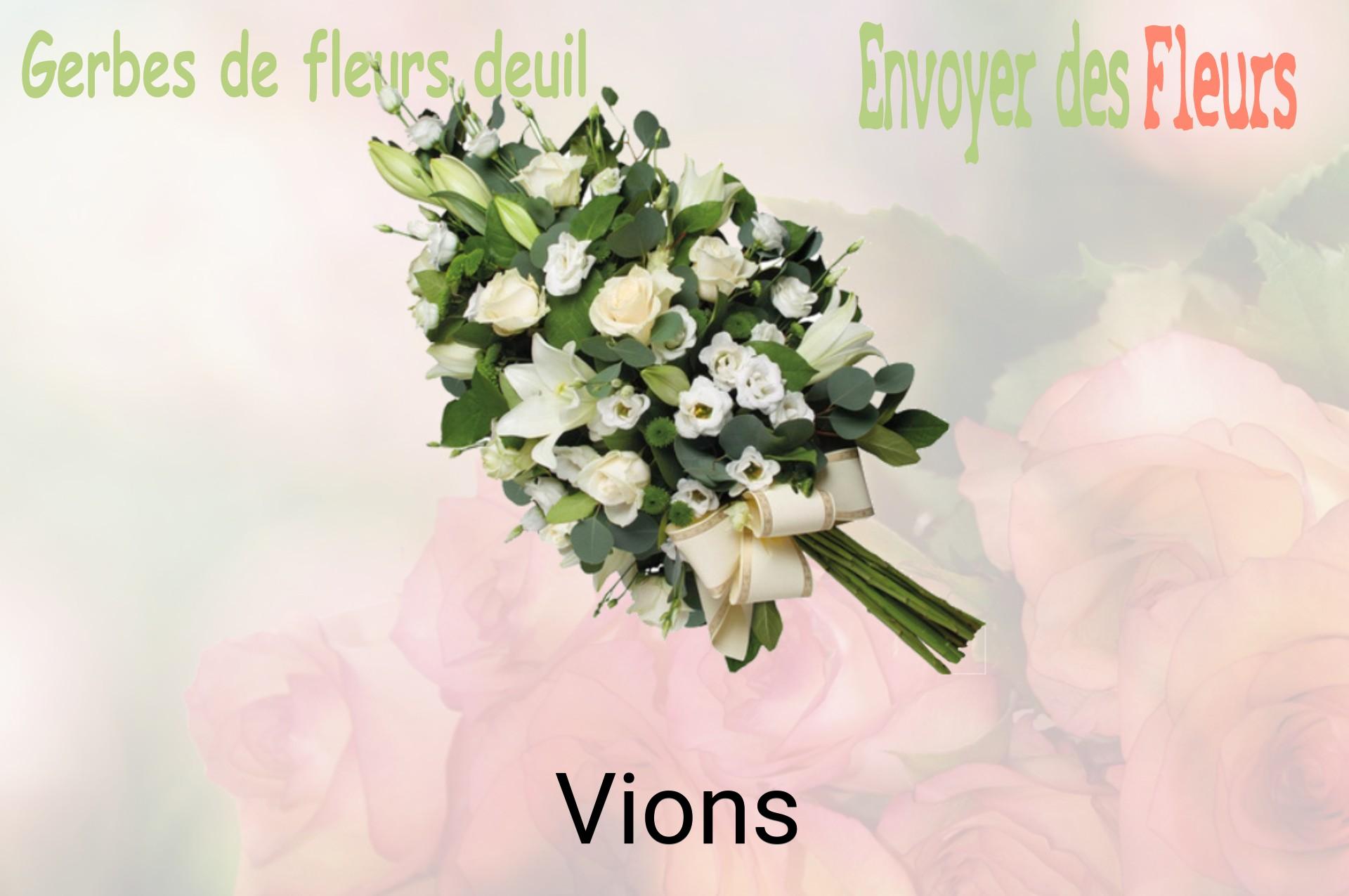 Gerbe de fleurs de deuil livrée à Vions